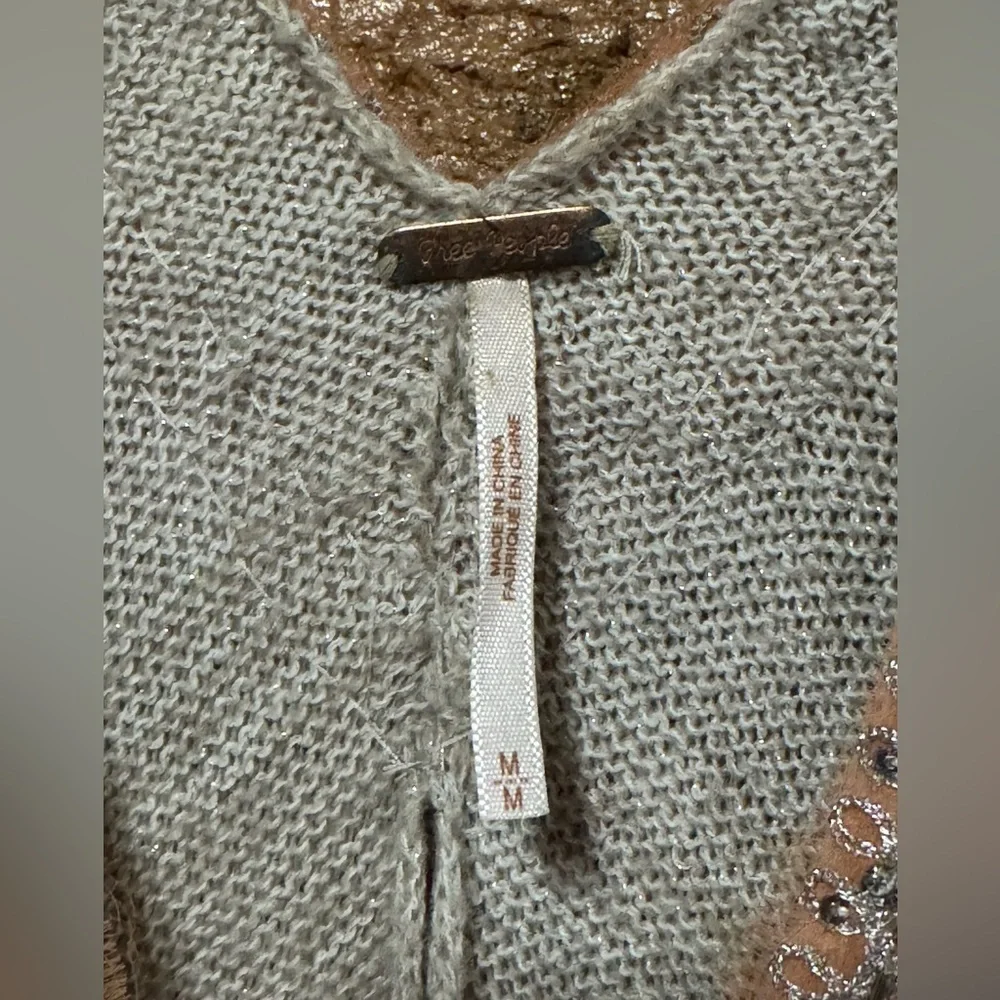 Free People Beige and Pink Sleeveless Knit Tunic Size Medium